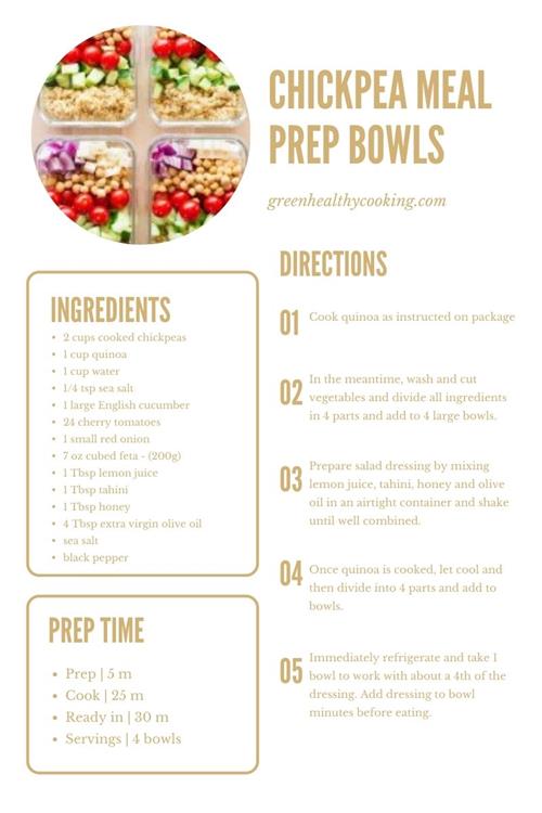 Chickpea Meal Prep Bowl Recipe